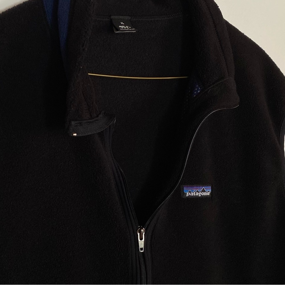 Vtg 90s PATAGONIA fleece Vest Black full zip Womens size XL - Picture 5 of 10